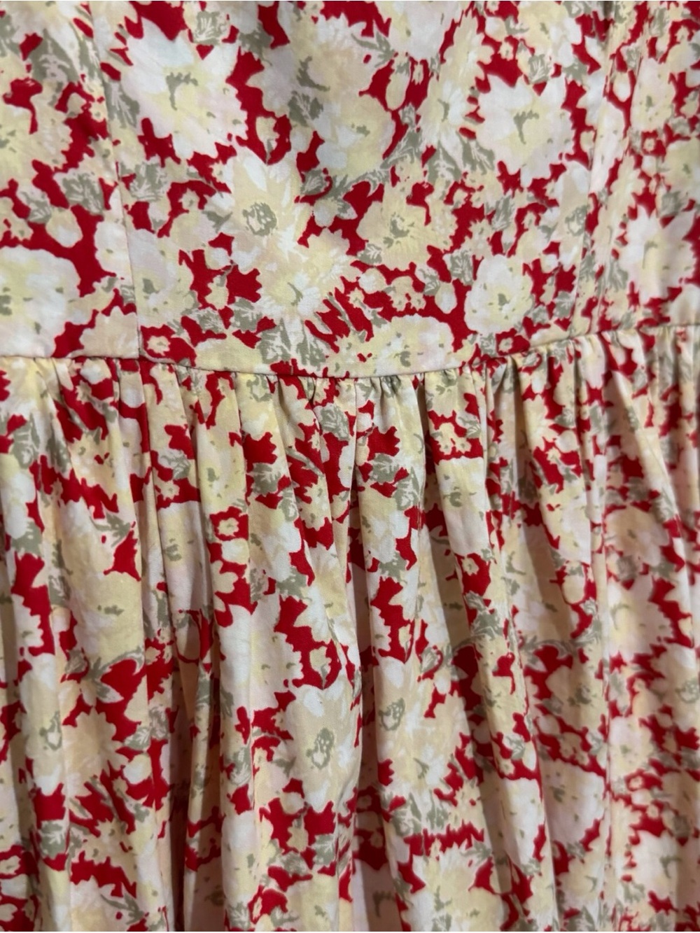 Free People Size 6 Red Floral She’s A Dream Boho Midi Dress Cottagecore Cotton - Picture 8 of 12